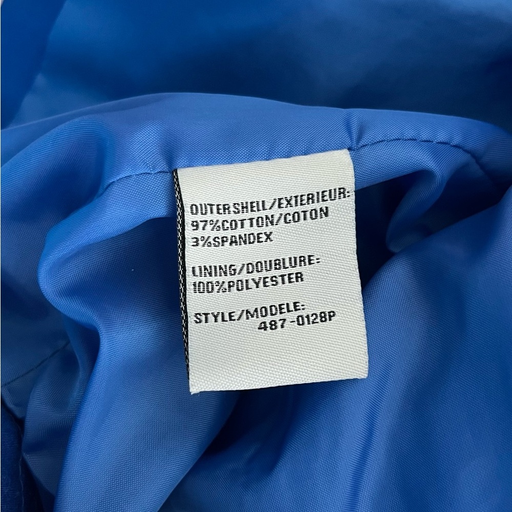 Lana Lee Women’s Royal Blue Cotton 3/4 Sleeve lined Zip up jacket Jacket 8P - Picture 7 of 9